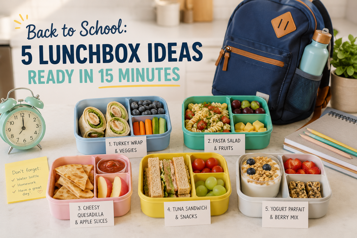 🎒 Back to School: 5 Lunchbox Ideas Ready in 15 Minutes