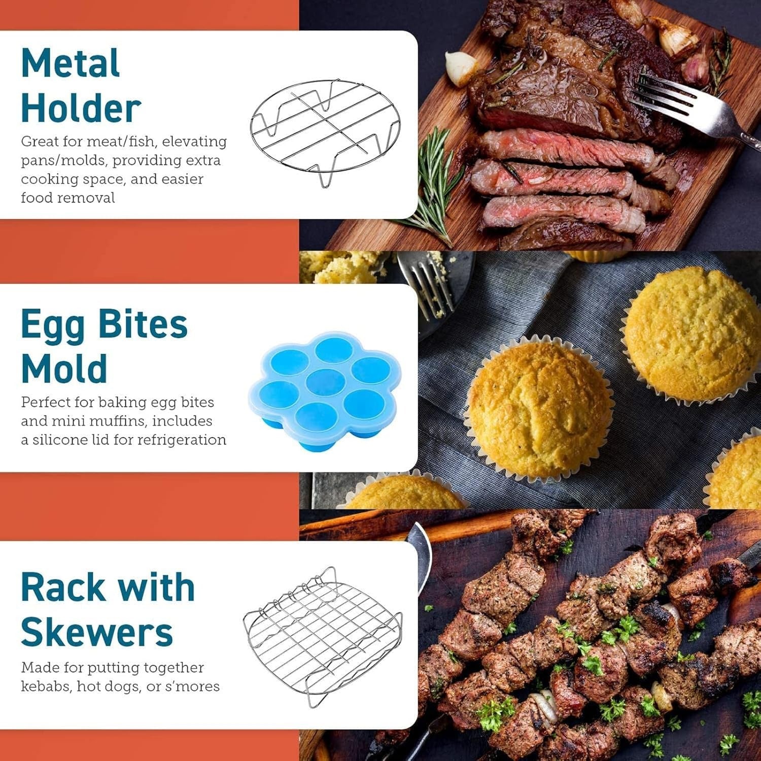 COSORI Air Fryer Accessory Kit (Fits 5.5L Models)