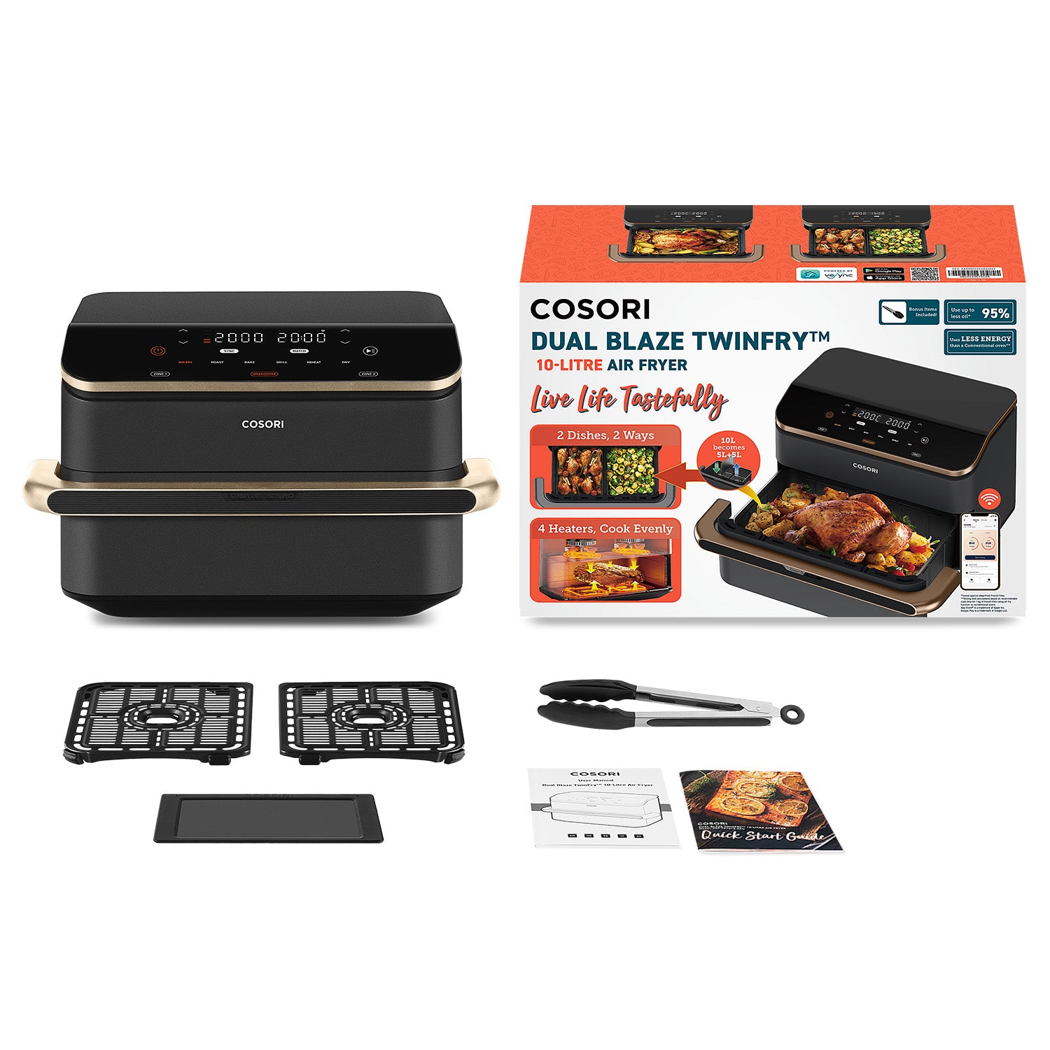 COSORI Dual Blaze TwinFry 10-Litre Air Fryer