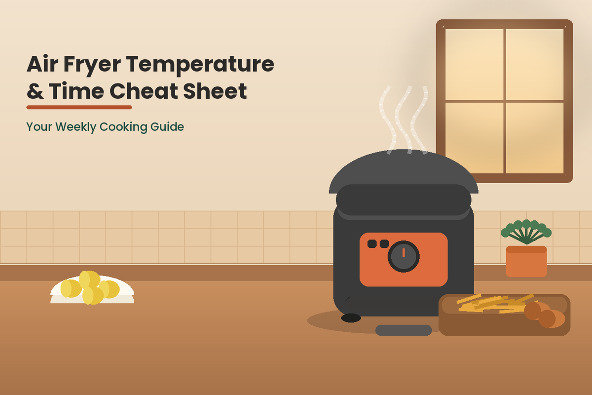 Cosori UAE Air Fryer Temperature &amp; Time Cheat Sheet: Your Weekly Cooking Guide
