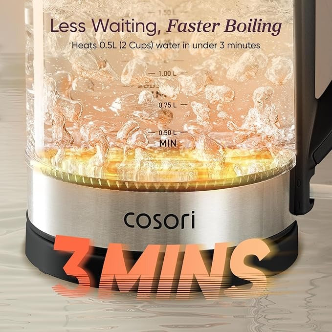 COSORI 1.7L Glass Electric Kettle