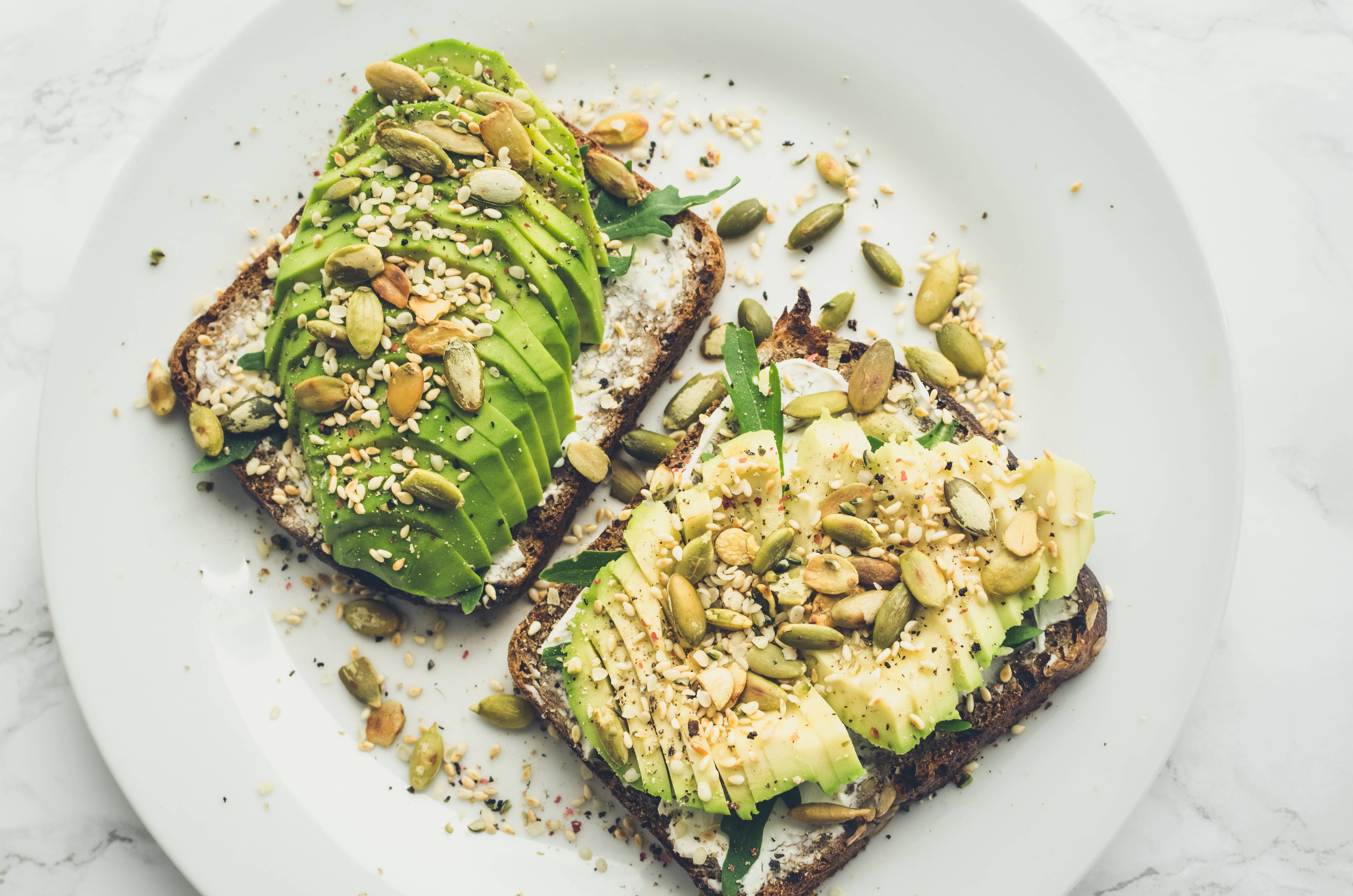 Avocado Toast with Toasted Seeds & Arugula