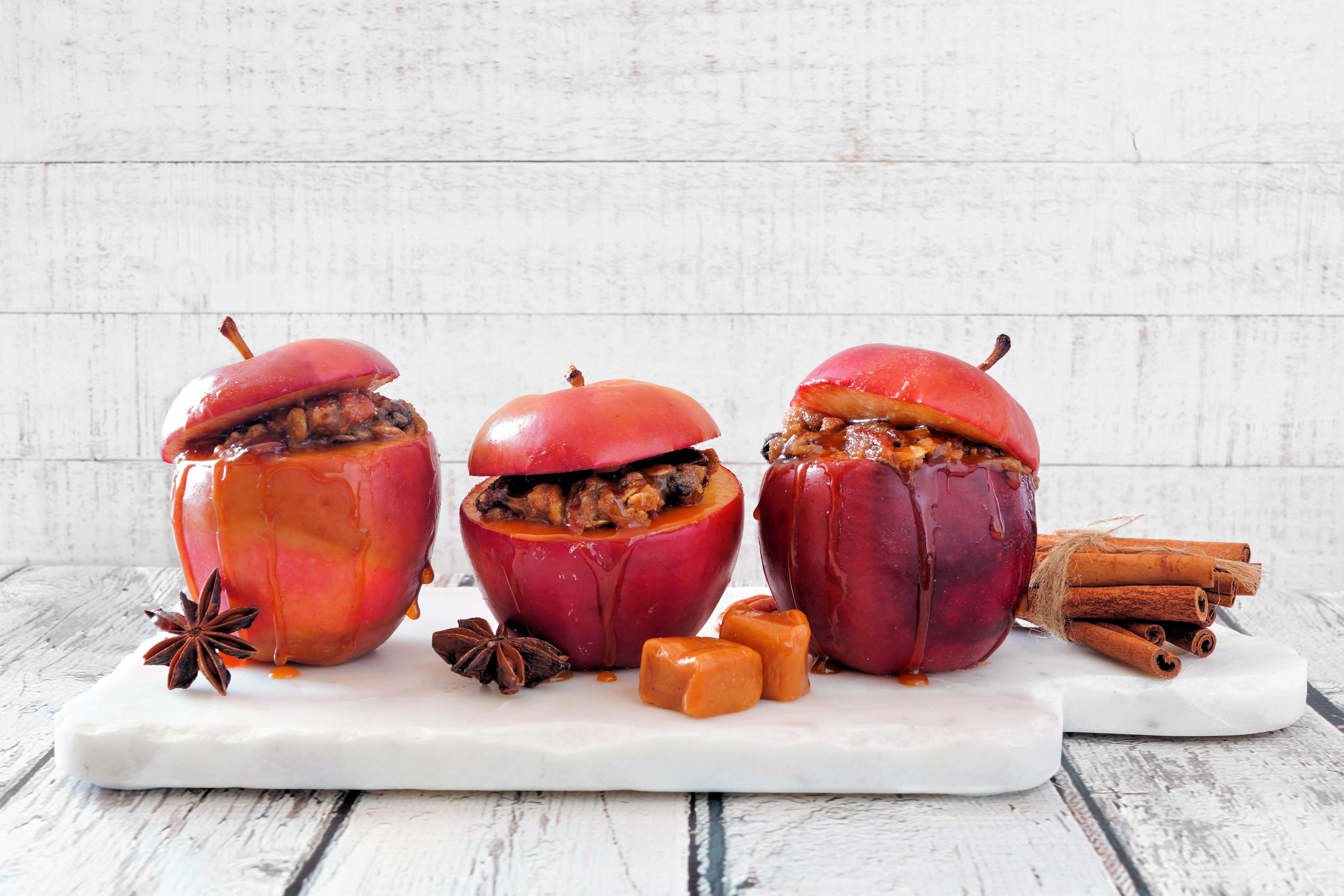Baked Apples with Vanilla Ice Cream