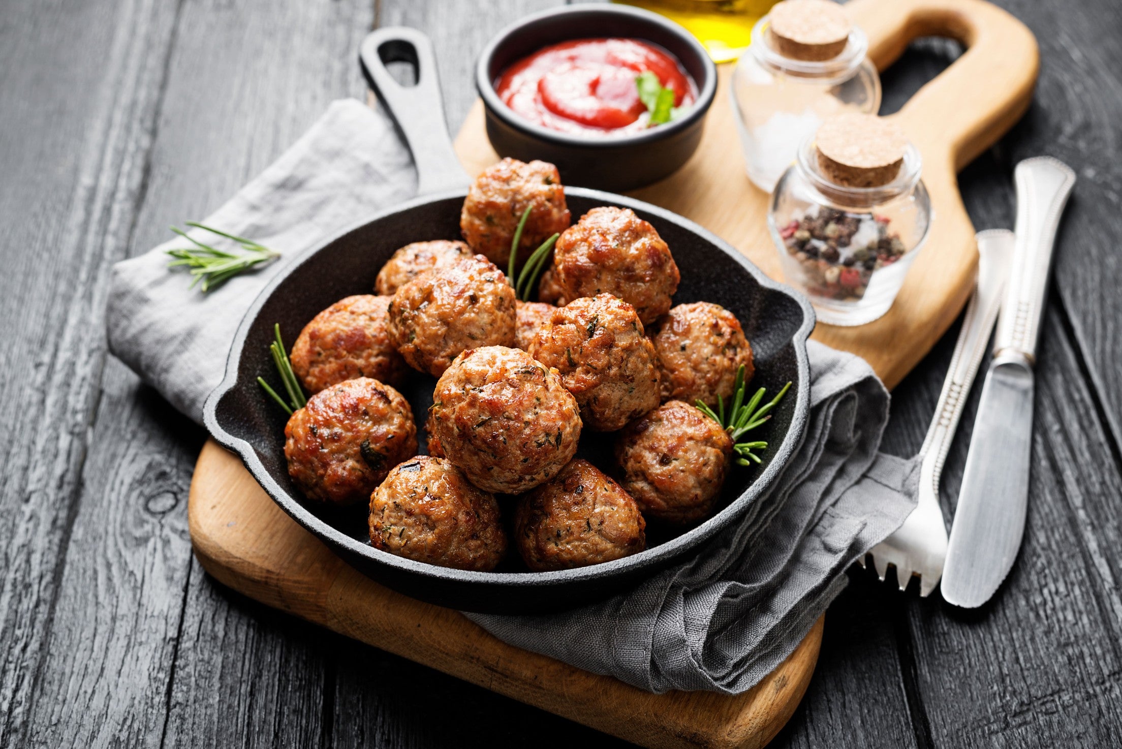 Lamb Meatballs With Spiced Sweet Potato Wedges