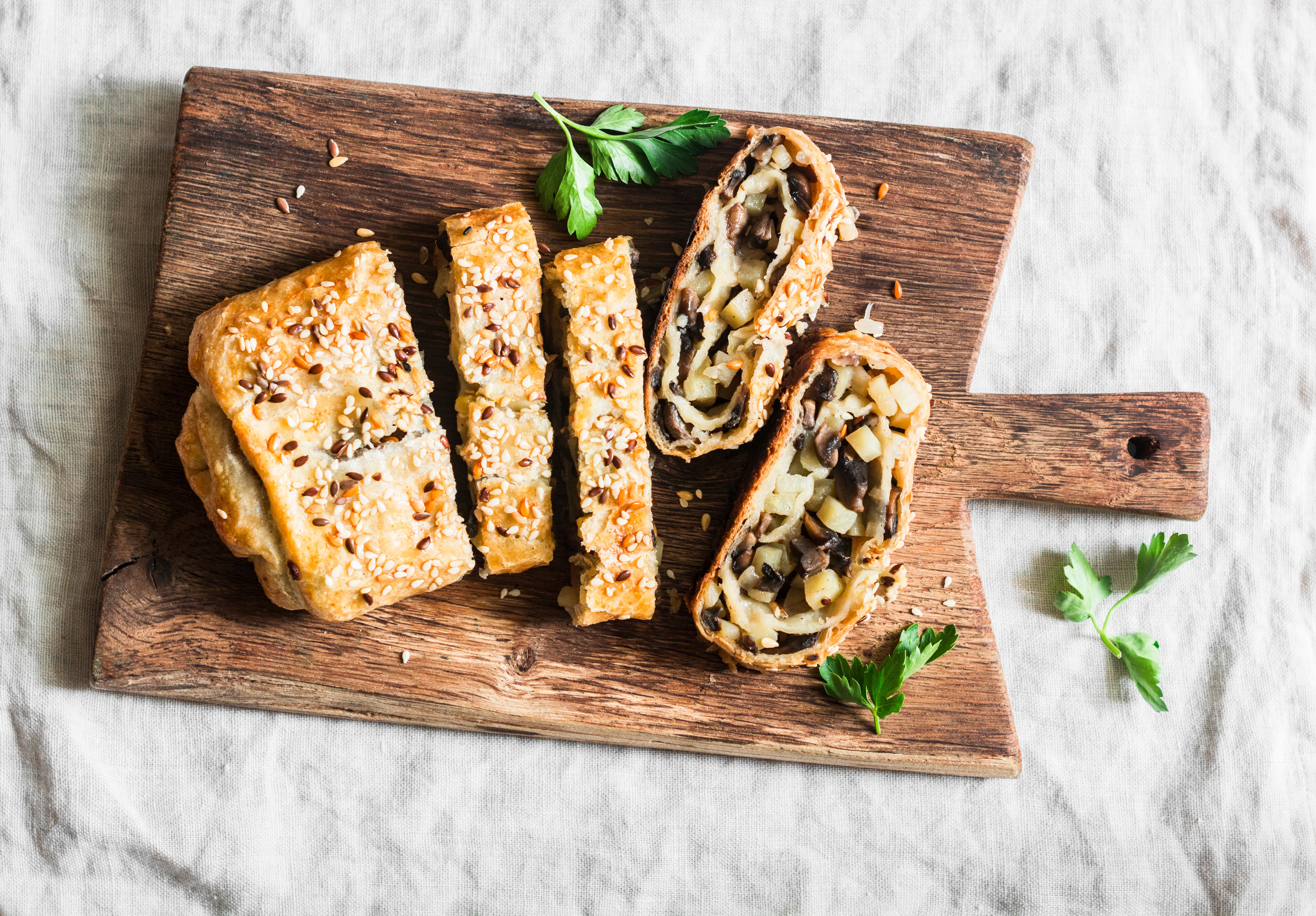 Mushroom Strudel With Goat Cheese