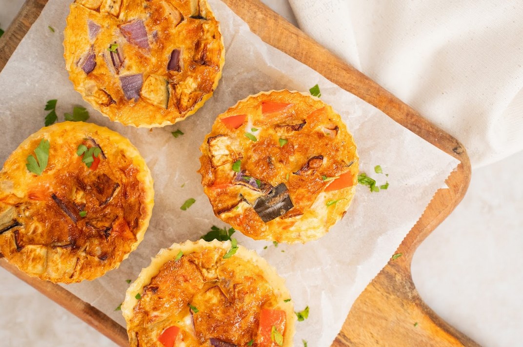 Savory Mini Frittatas with Vegetables and Cheese